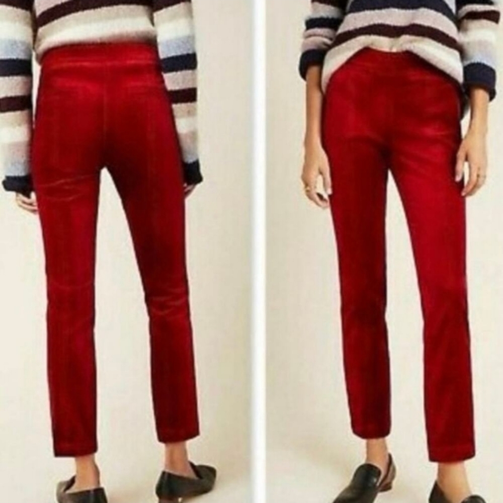 Anthropologie Essential Slim Velvet Pants Trousers